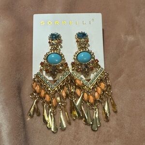 Sorrelli Gold and Turquoise Dangle Earrings